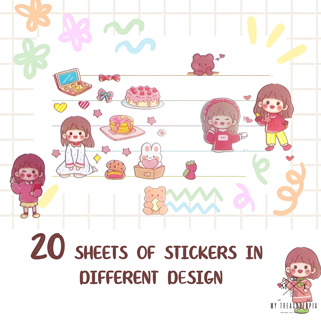 Cute & Colorful Stickers ( 20 Sticker Sheets In 1 Pack )