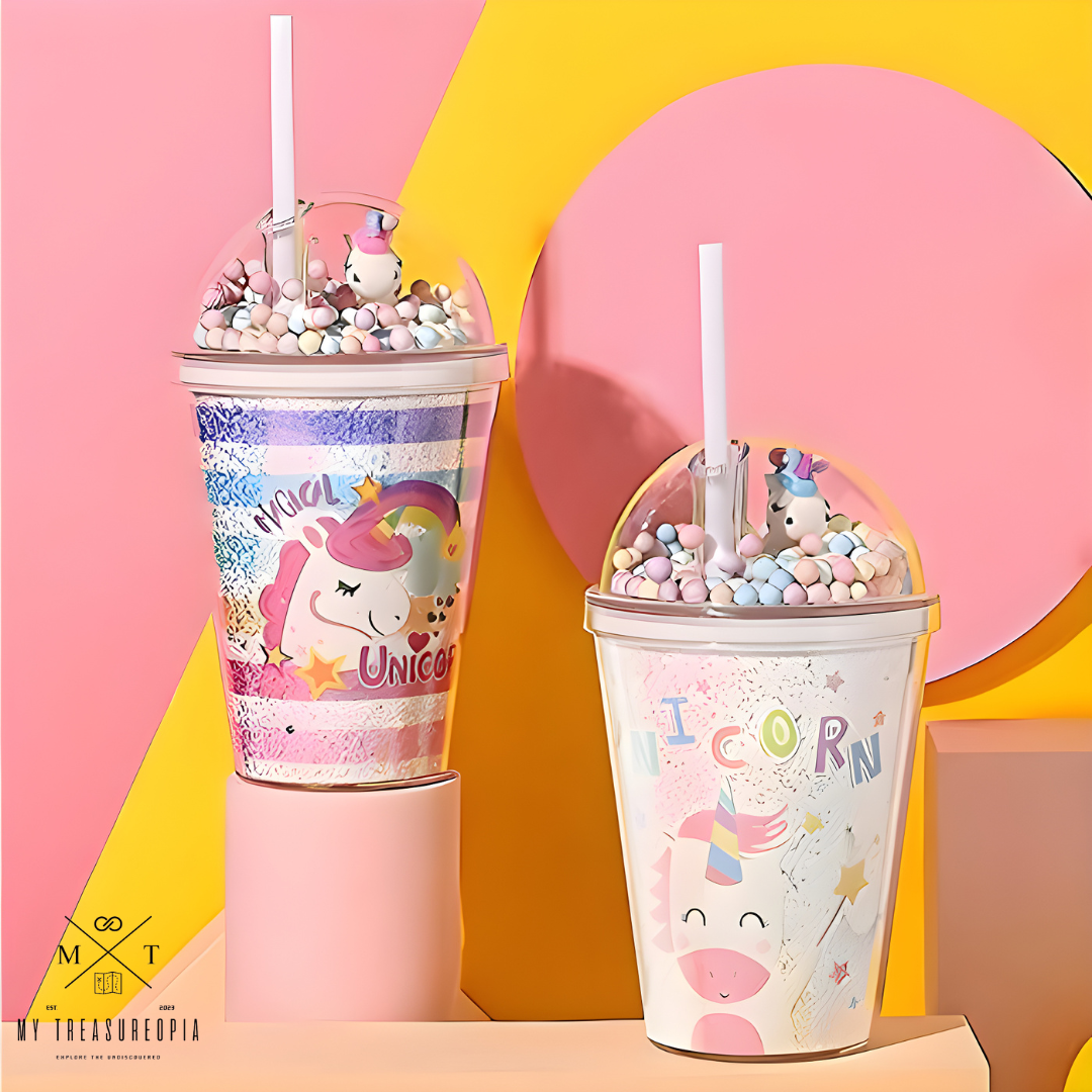 Unicorn Glitter Sipper Bottle - 550 ML