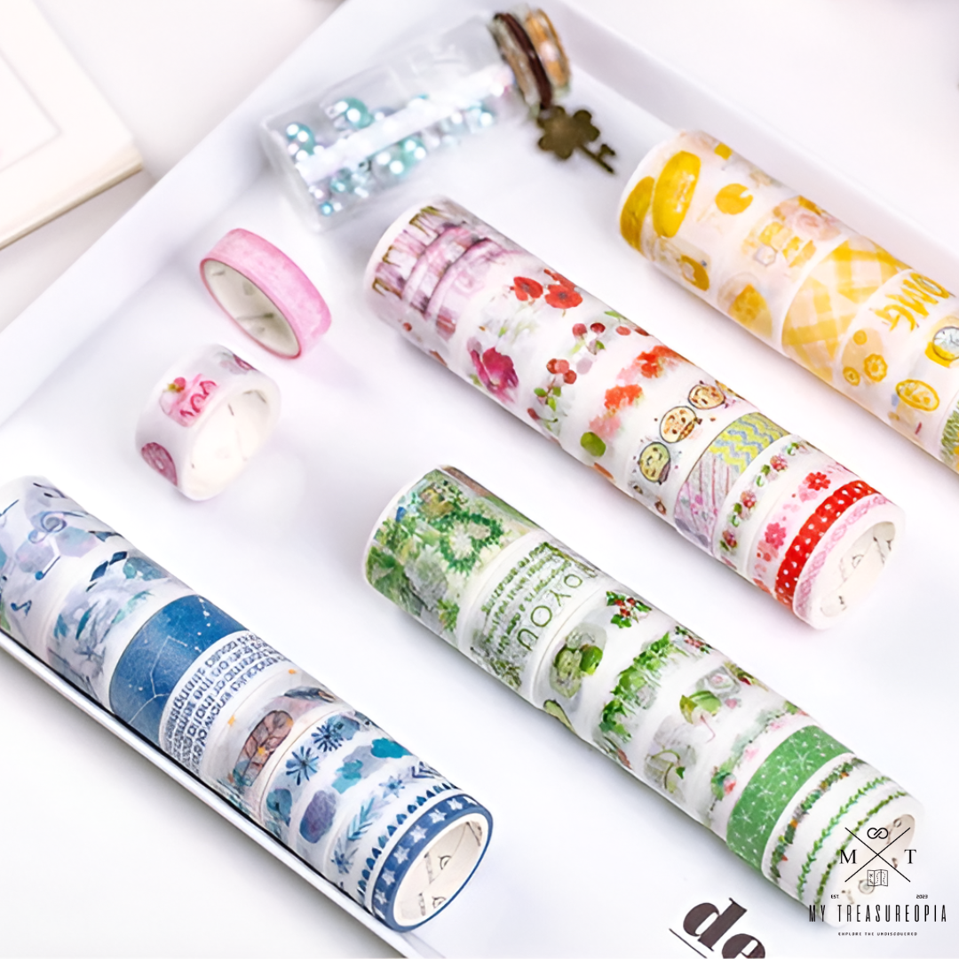 Washi Tape Full Set ( Pack Contains 100Pcs Washi Tape Rolls )