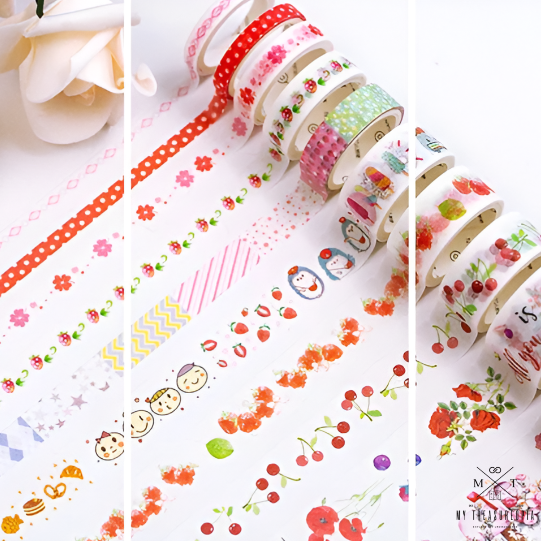 Washi Tape Full Set ( Pack Contains 100Pcs Washi Tape Rolls )