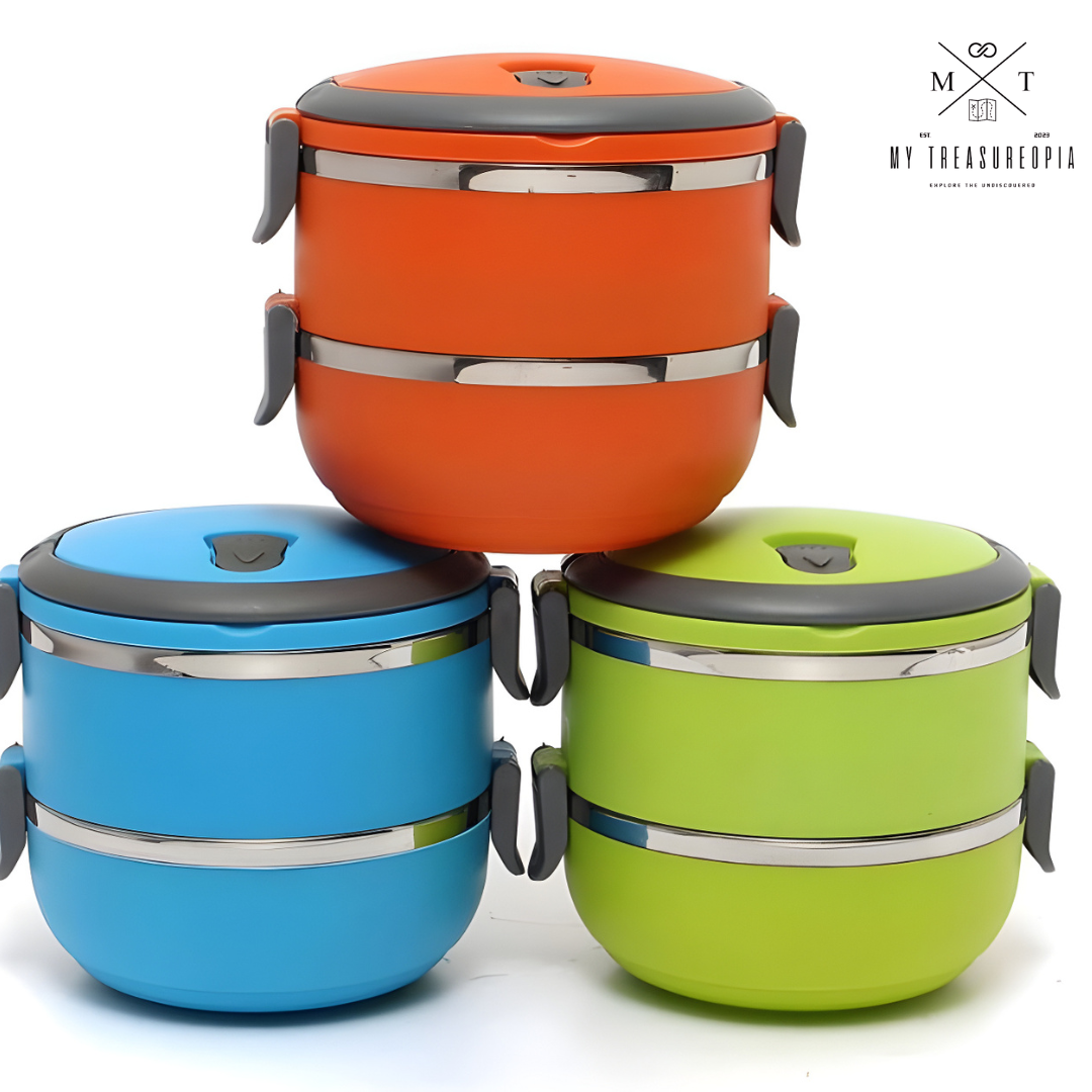 Double Steel Lunch Box - 1400 ML