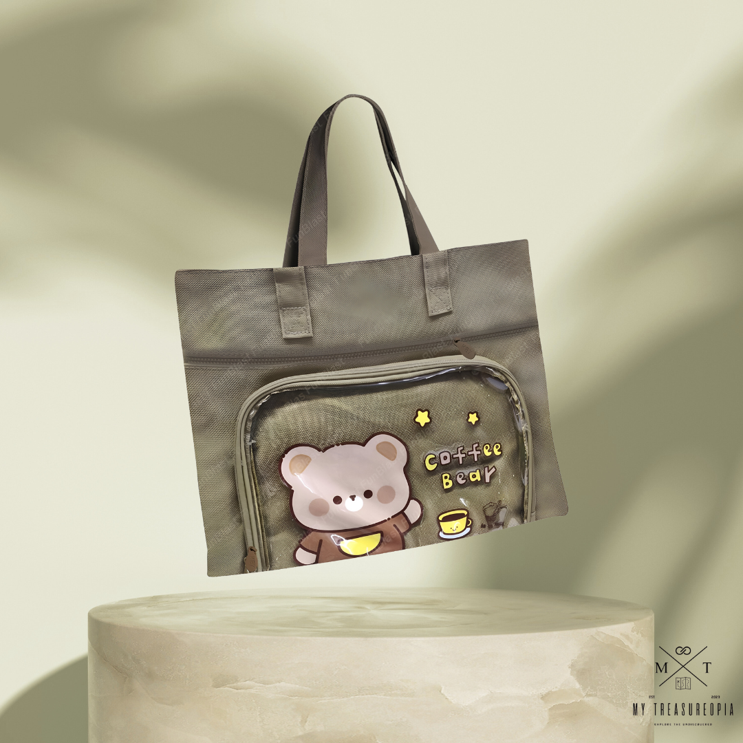 Bear Canvas Carrying Hand Bag