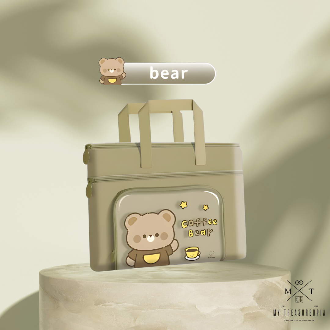 Bear Canvas Carrying Hand Bag