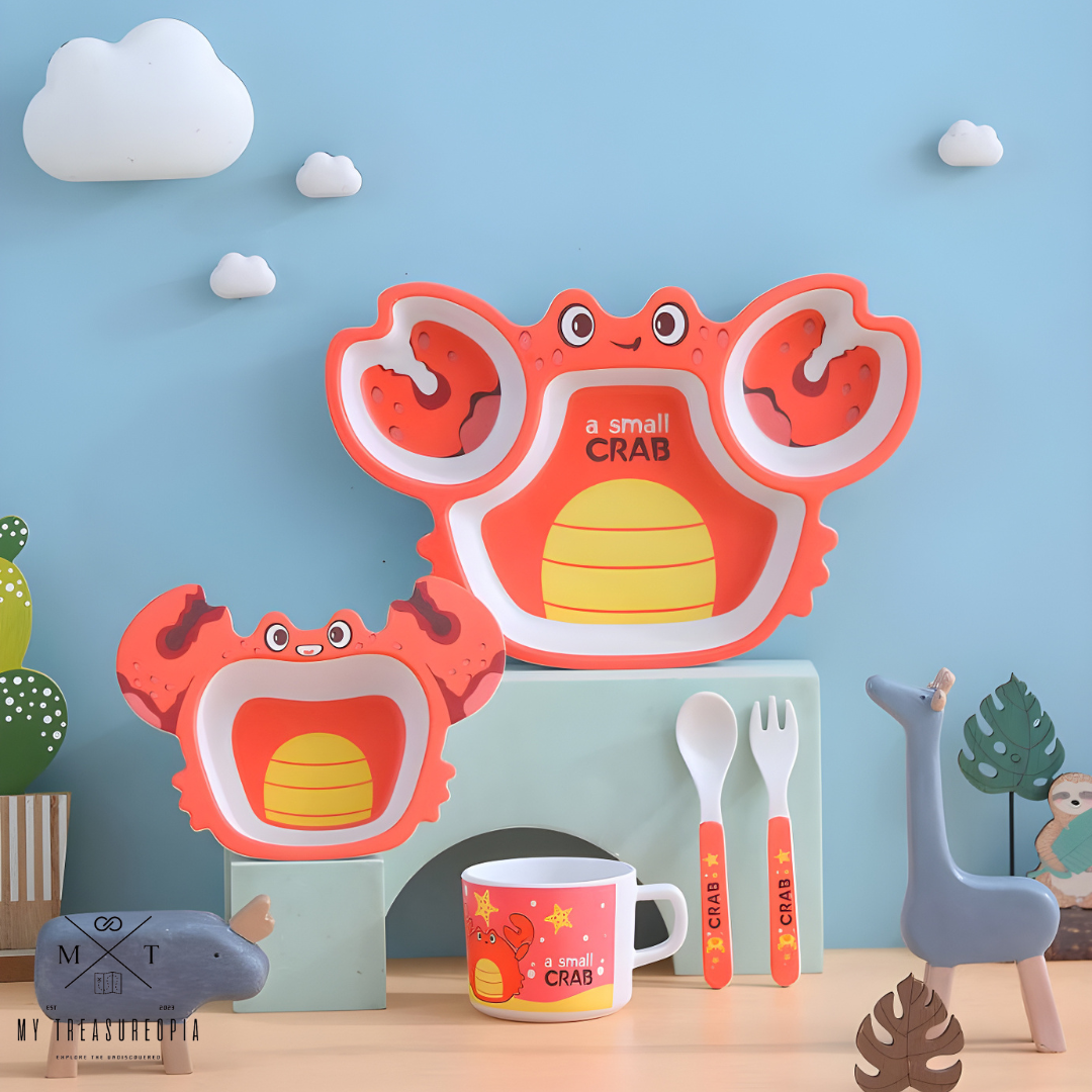 Crab Dinner Set ( Set of 5 Pcs , Bamboo Fiber )