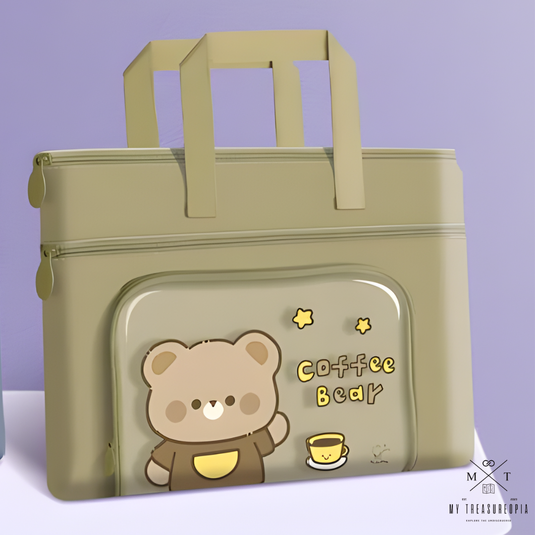 Bear Canvas Carrying Hand Bag