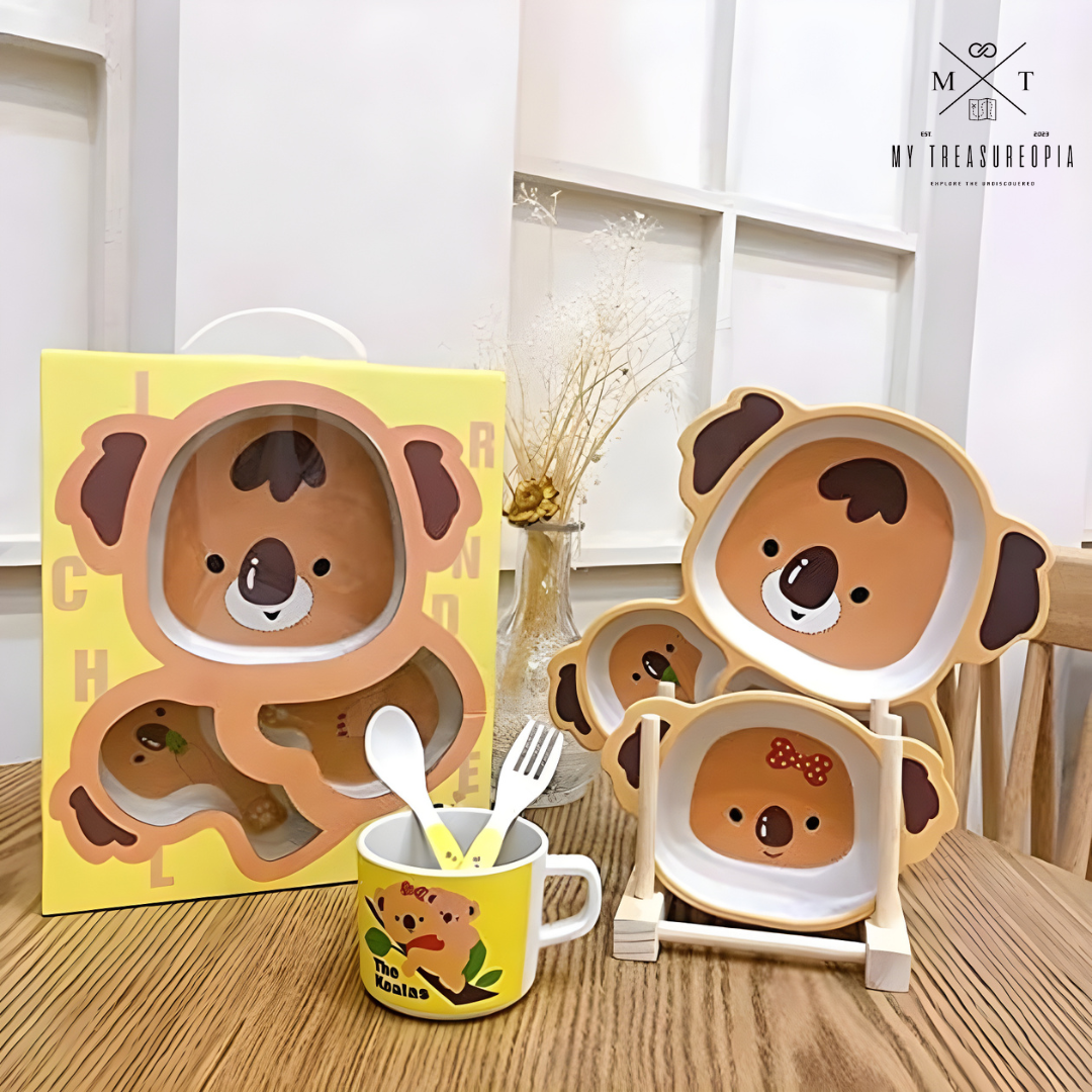 Koala Bear Dinner Set ( Set of 5 Pcs , Bamboo Fiber )