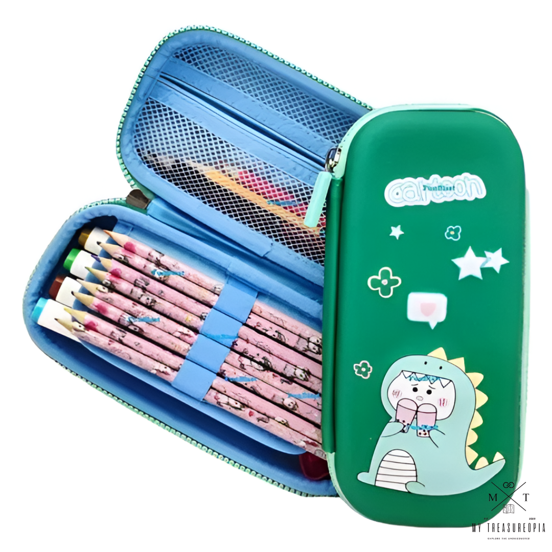 Cartoon Dino Pencil Pouch