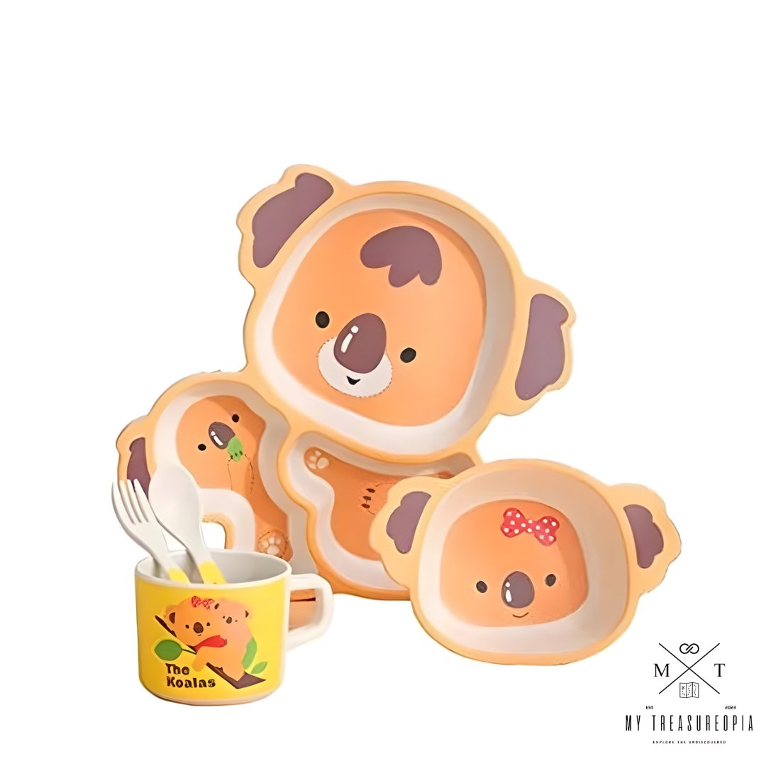 Koala Bear Dinner Set ( Set of 5 Pcs , Bamboo Fiber )