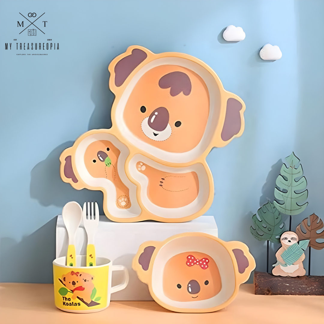 Koala Bear Dinner Set ( Set of 5 Pcs , Bamboo Fiber )