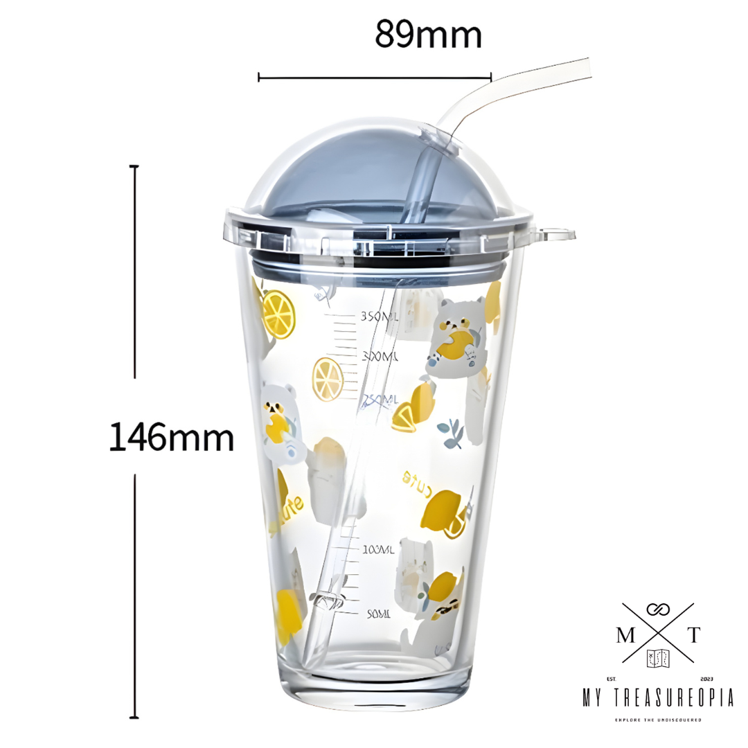 Cute Cat Straw Cup - 470ML