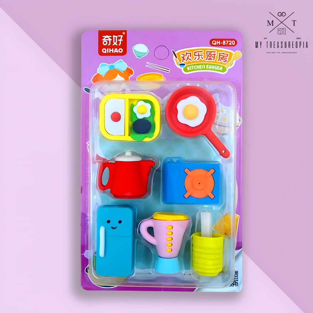 Kitchen  Eraser Set ( Set Of 2 Packs , Each Pack Contains 7 Pcs Erasers )