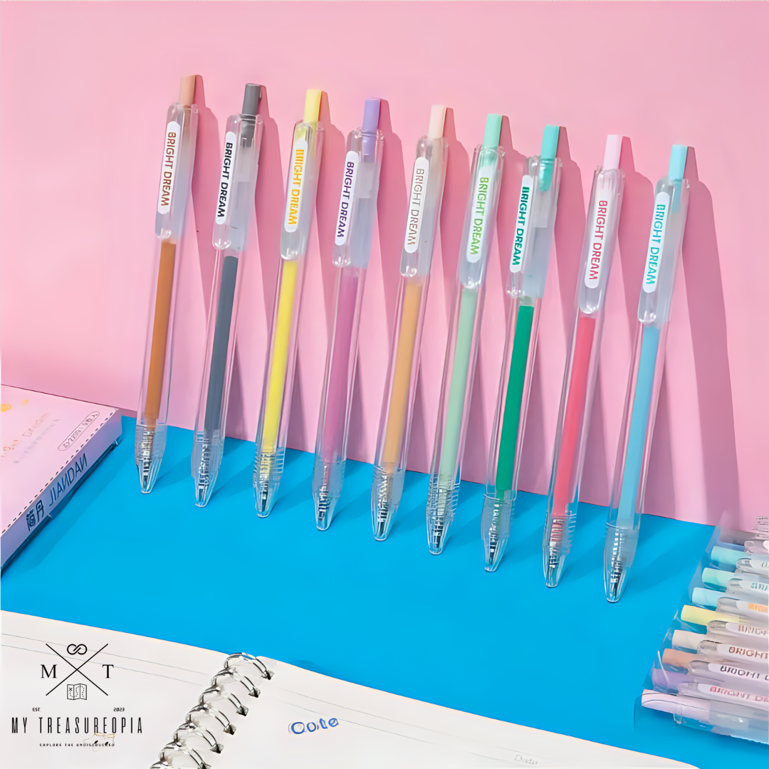 Gradient Morandi Colors Gel Pens ( Set Of 9 Pcs )