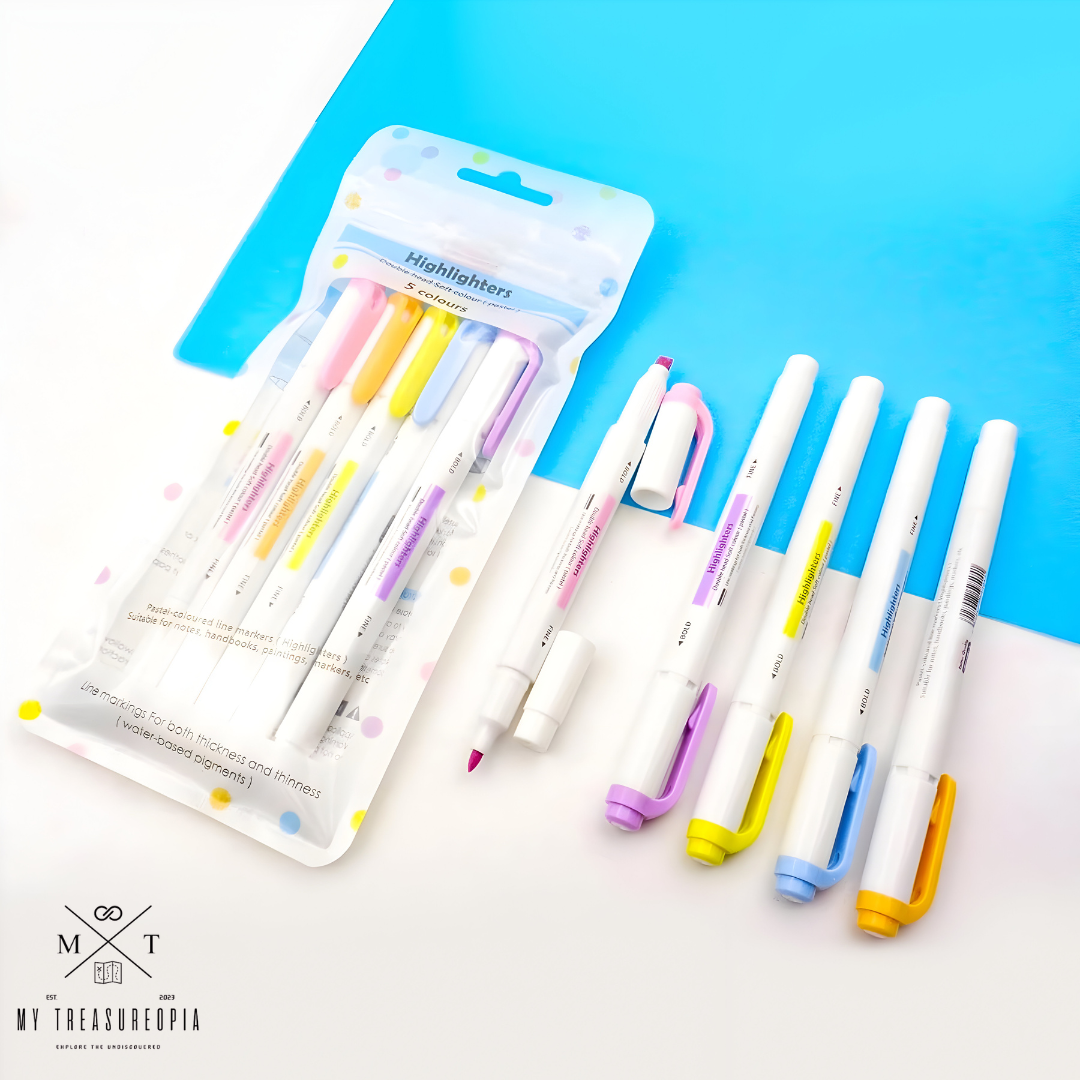 Pastel Color Highlighters ( Set Of 5 Pcs )