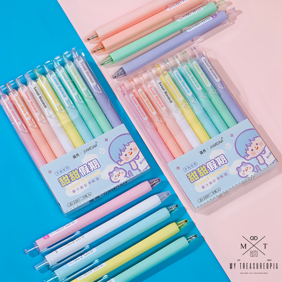 Sweet Morandi Retro Colors Gel Pen ( Set Of 9 Pcs )