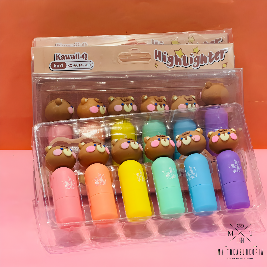 Bear Highlighter ( Pack Of 6 Different Colors )