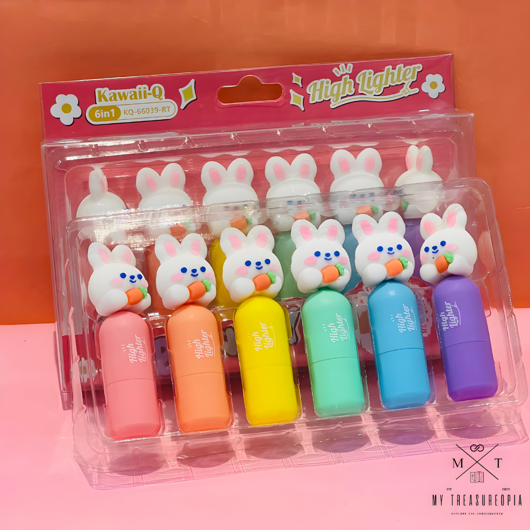 Rabbit Highlighter ( Pack Of 6 Different Colors )