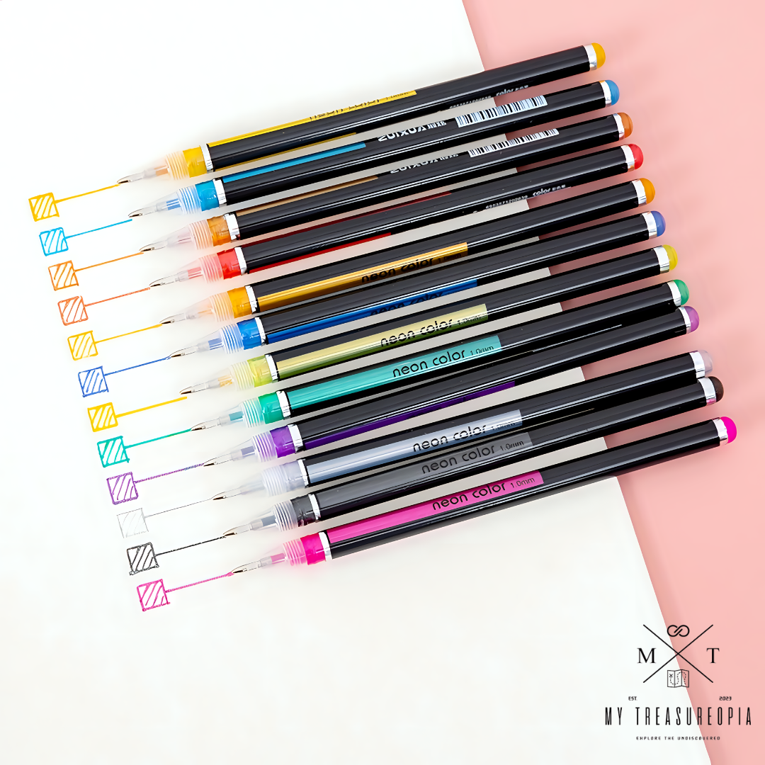 Neon Colored Gel Pen ( Pack Of 24 Pcs )