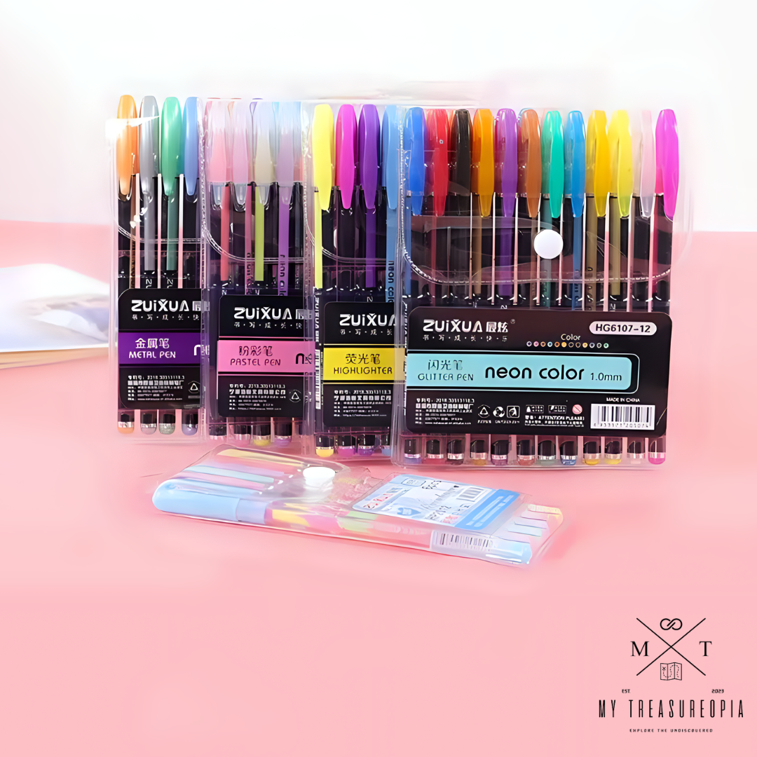 Neon Colored Gel Pen ( Pack Of 12 Pcs )