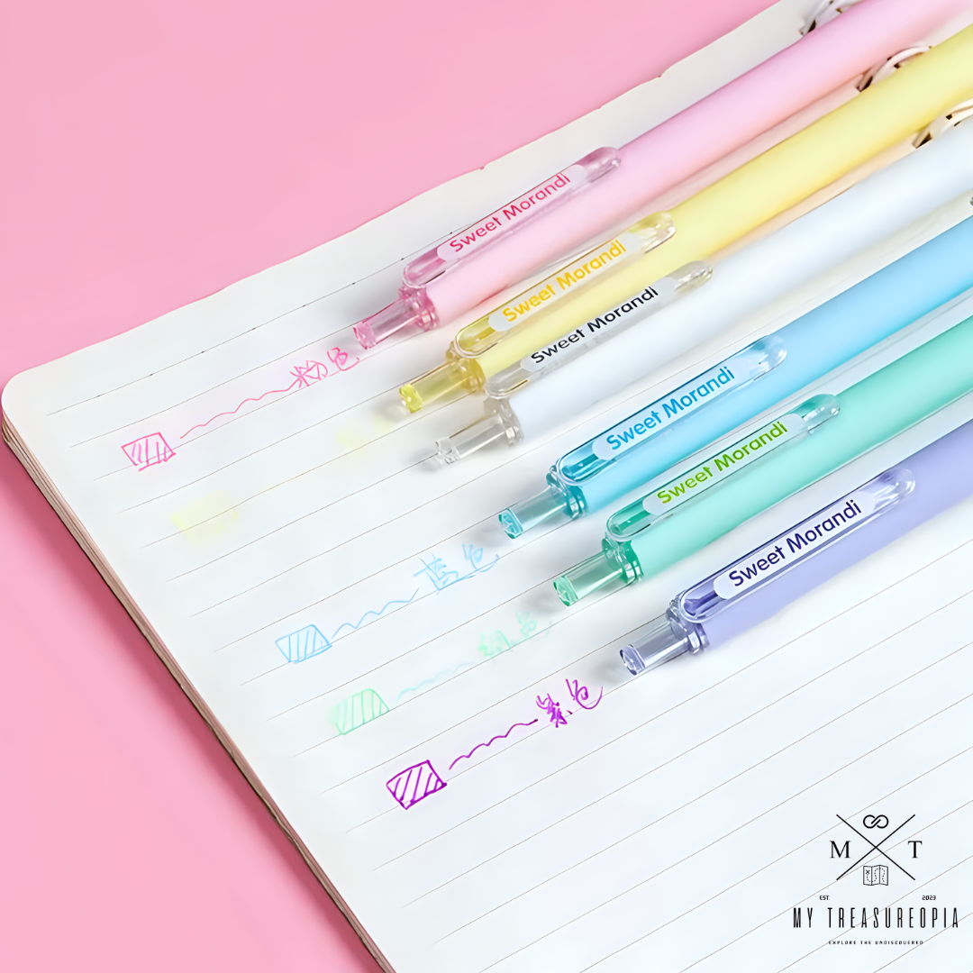 Sweet Morandi Retro Colors Gel Pen ( Set Of 9 Pcs )