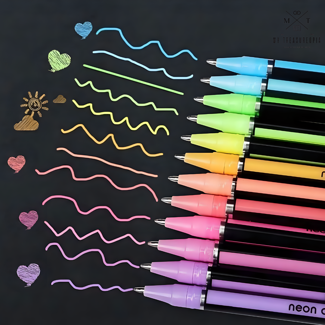 Neon Colored Gel Pens ( Pack Of 48 Pcs )