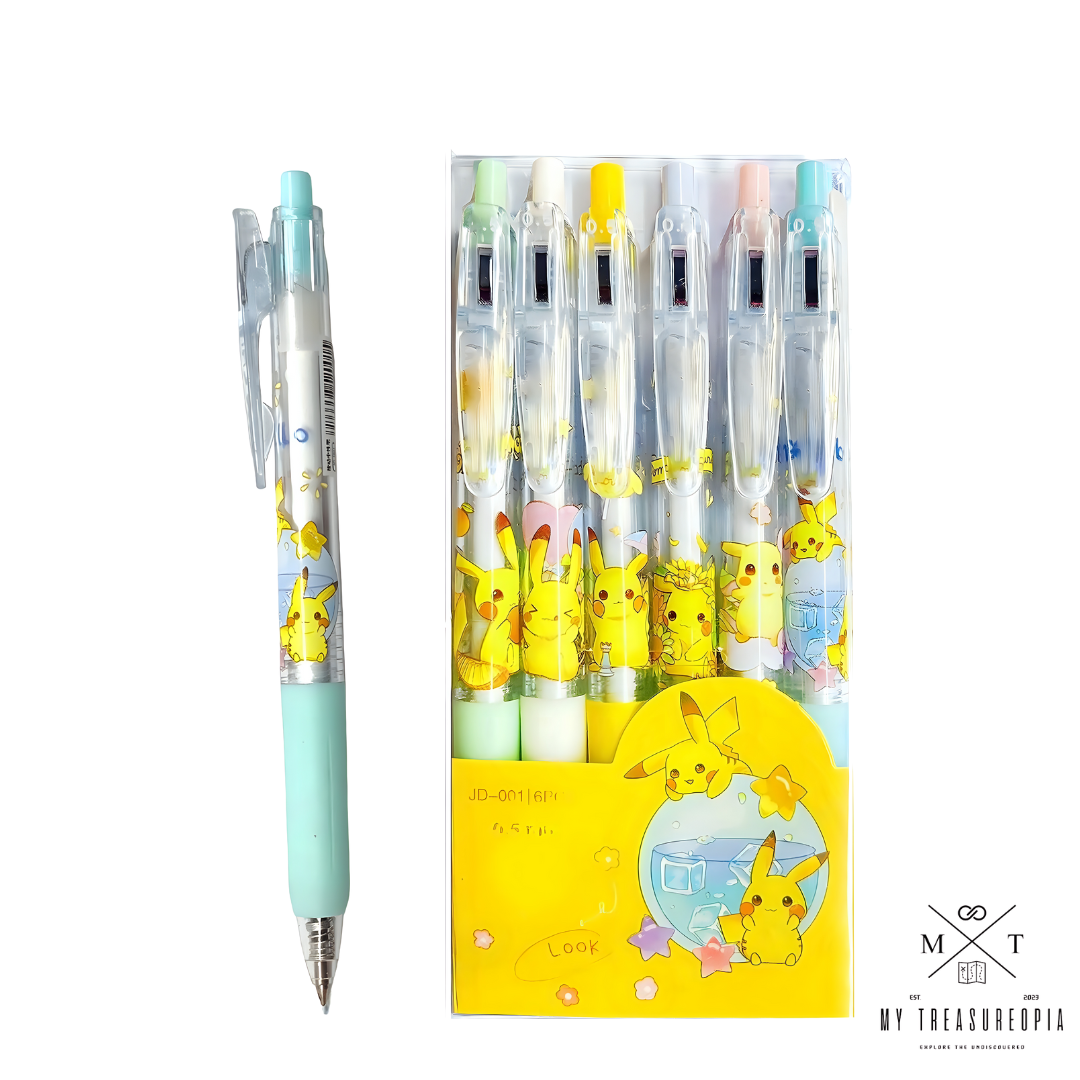 Pokemon Ball Point Pen Set ( Pack Of 6 Pens )