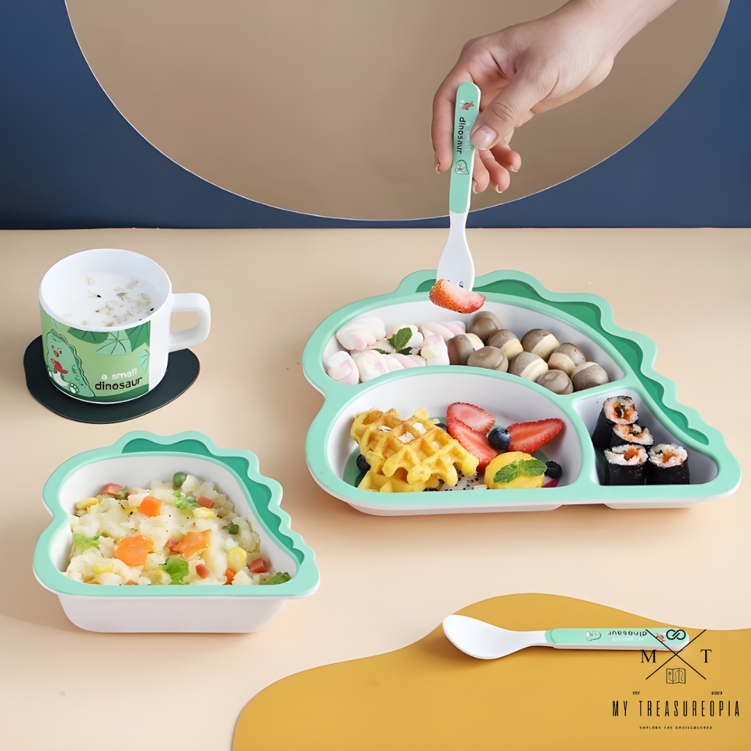 Dinosaur Dinner Set ( Set of 5 Pcs , Bamboo Fiber )