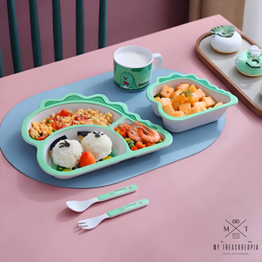 Dinosaur Dinner Set ( Set of 5 Pcs , Bamboo Fiber )