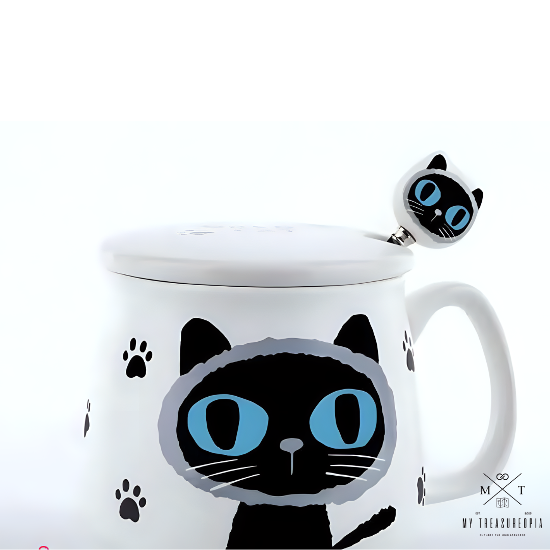 Big Cat Eyes Ceramic Mugs (1 Piece)