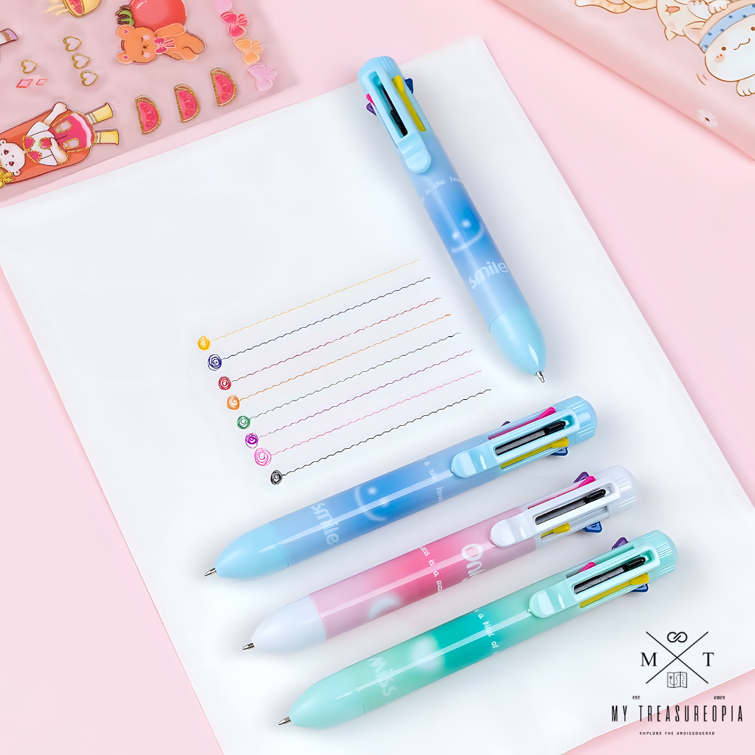 Colorful 8 In 1 Ball Point Pen