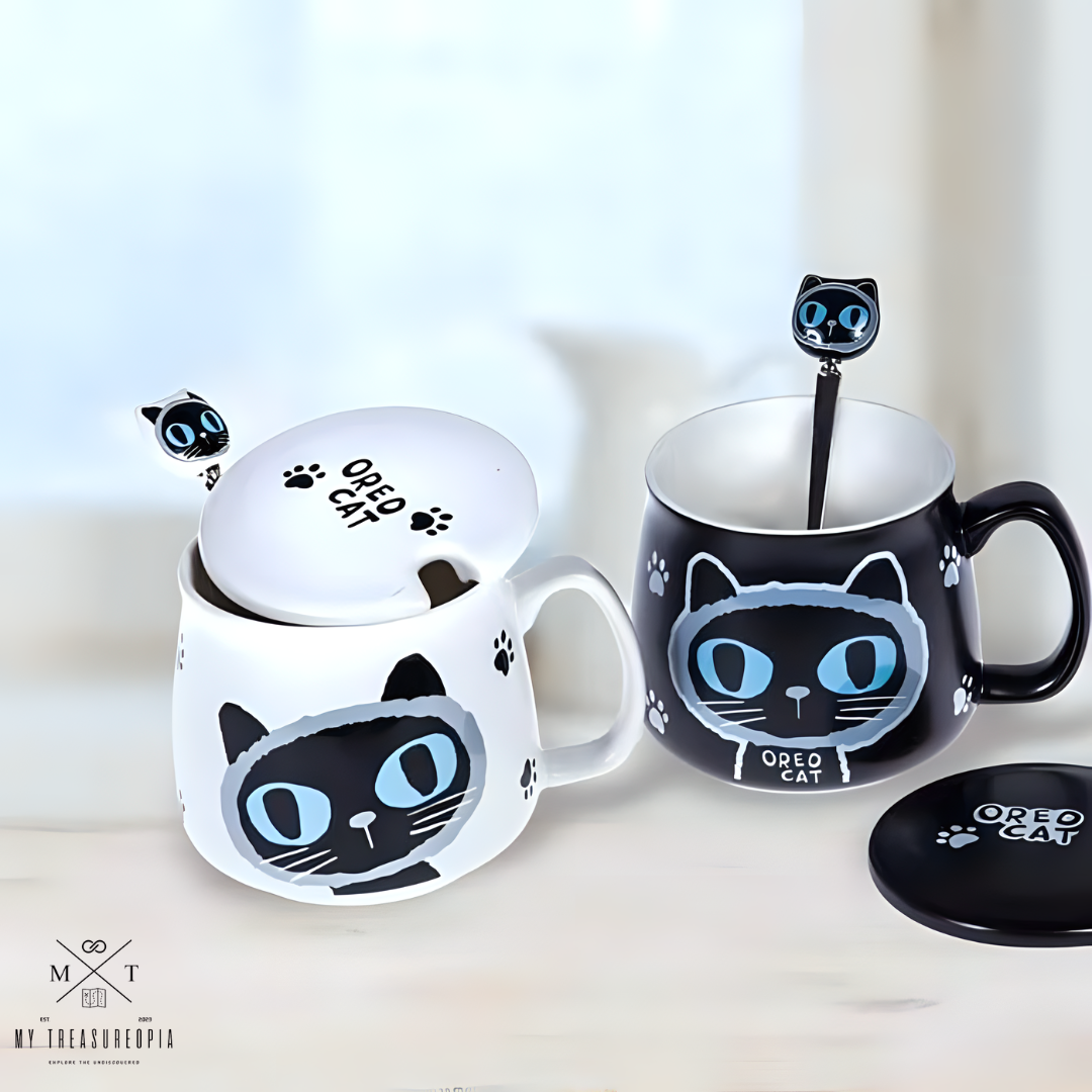 Big Cat Eyes Ceramic Mugs (1 Piece)