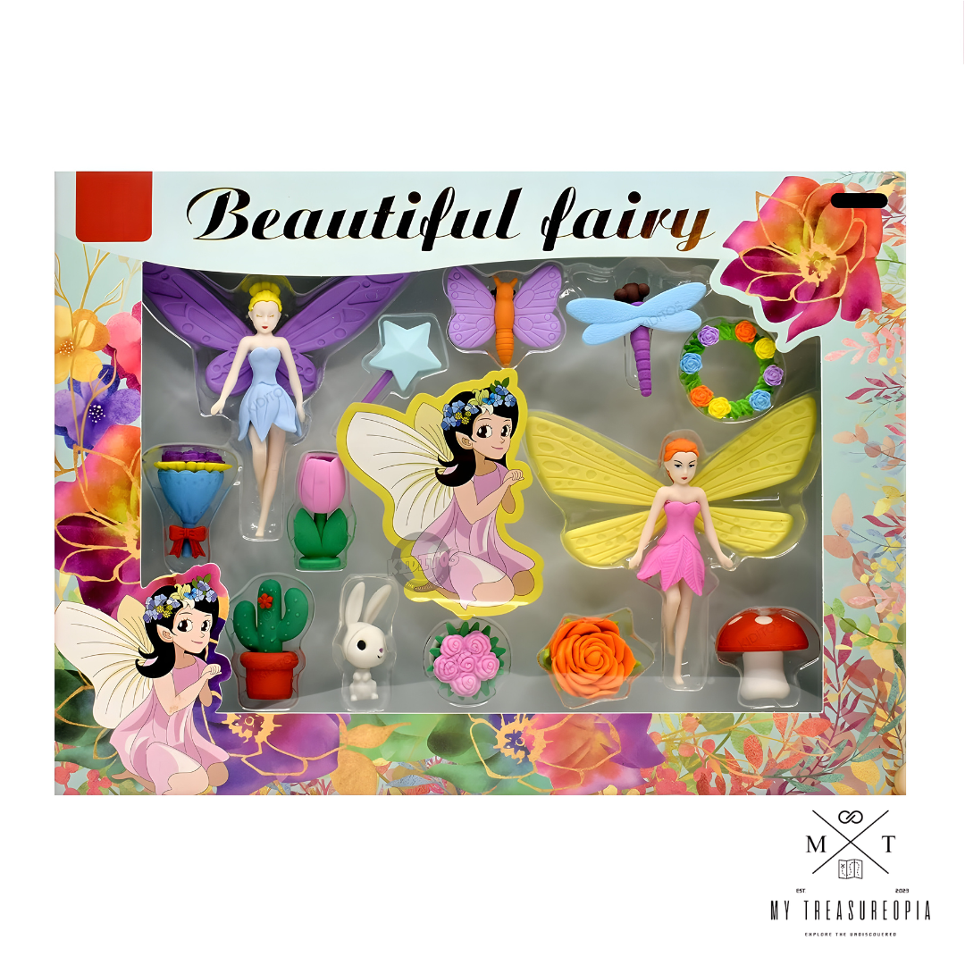 Beautiful Fairy Eraser Set ( Pack Of 13 Erasers )