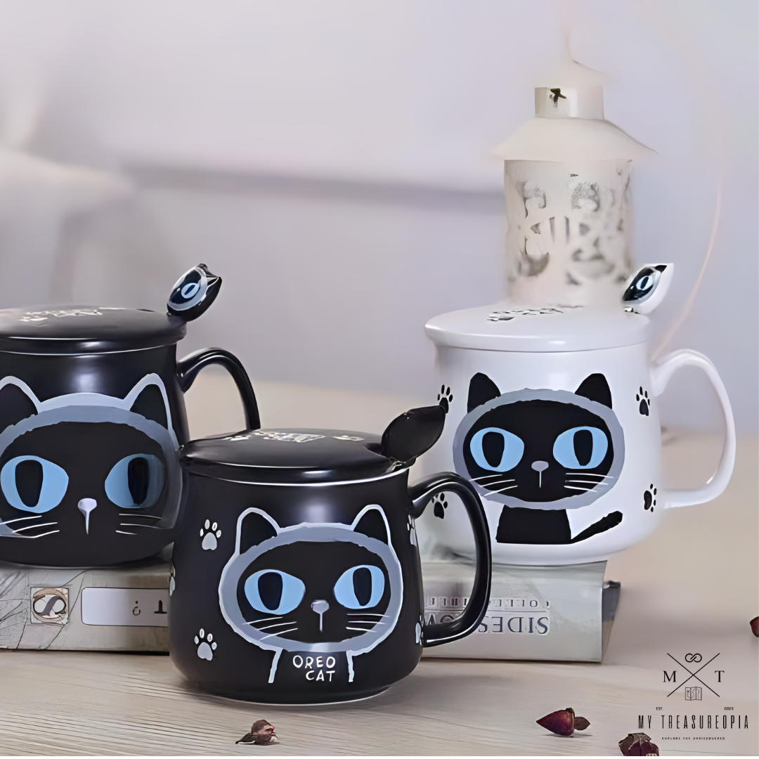 Big Cat Eyes Ceramic Mugs (1 Piece)