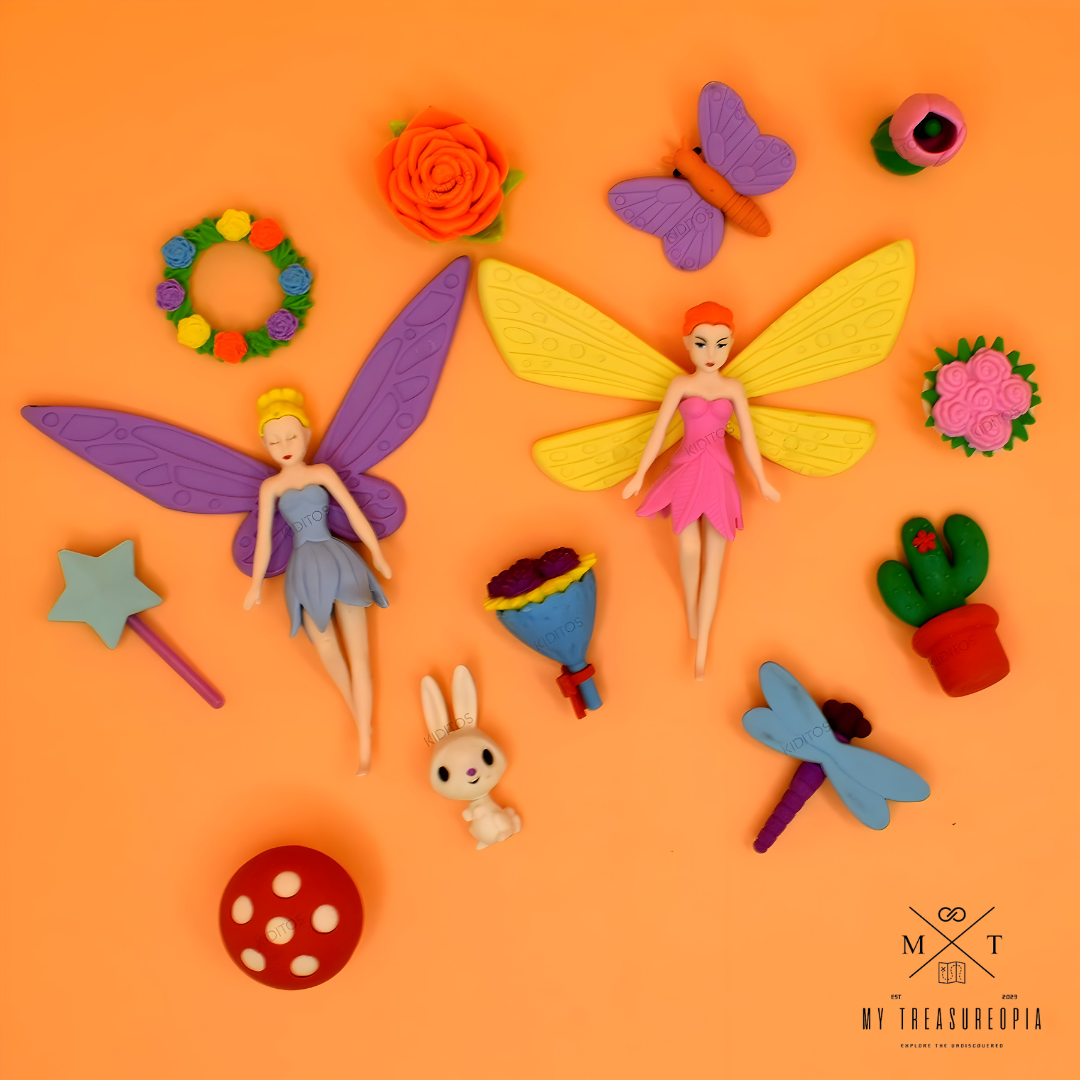 Beautiful Fairy Eraser Set ( Pack Of 13 Erasers )