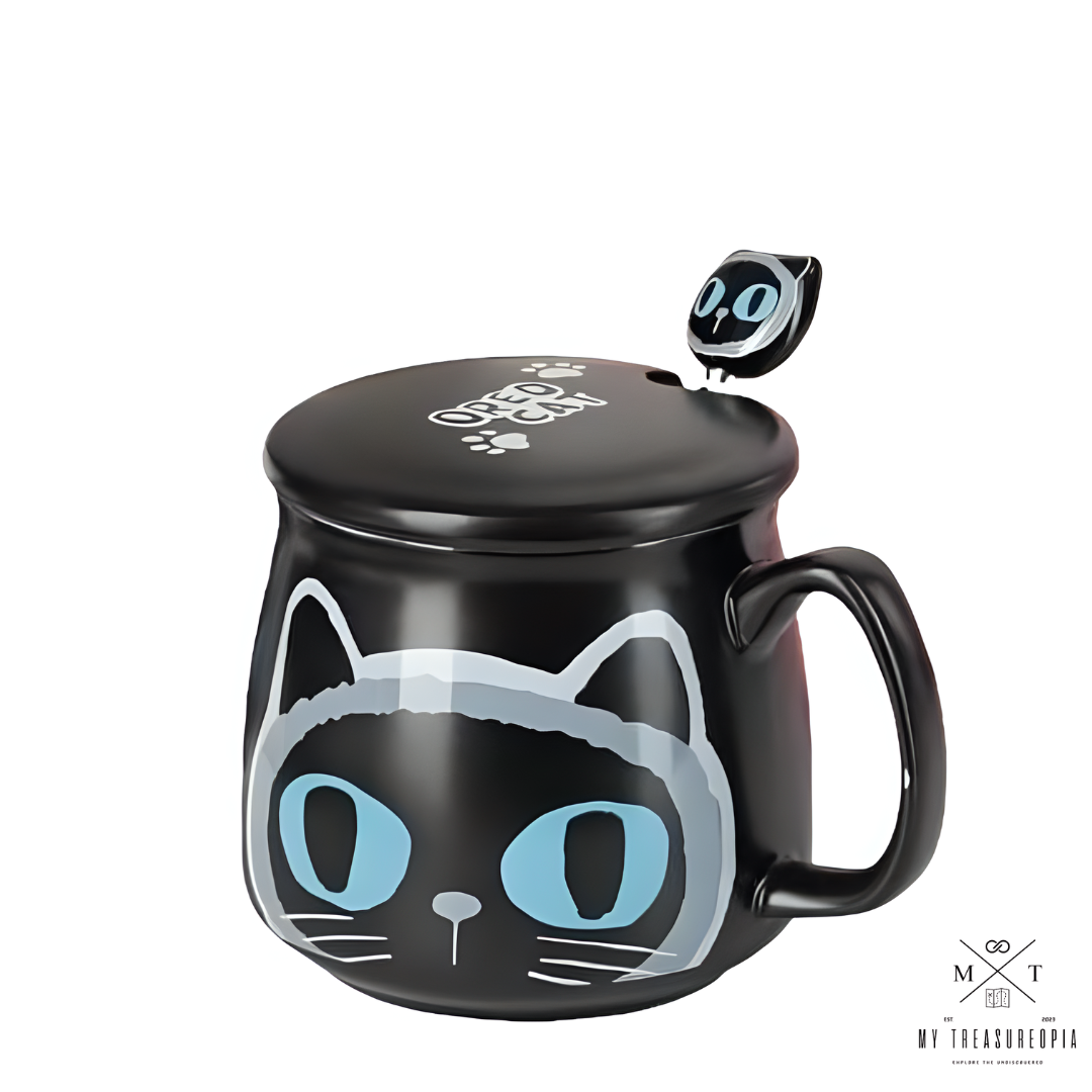 Big Cat Eyes Ceramic Mugs (1 Piece)