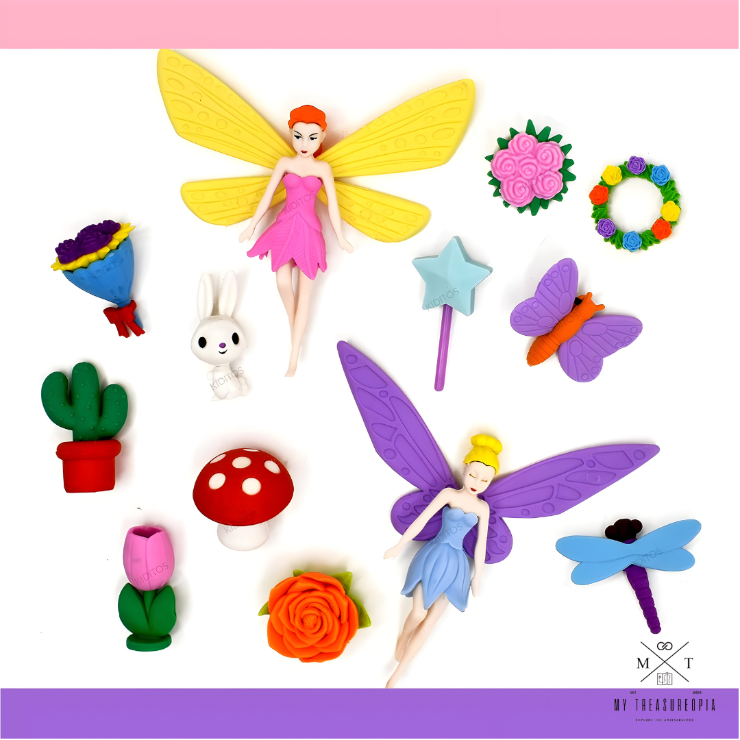 Beautiful Fairy Eraser Set ( Pack Of 13 Erasers )