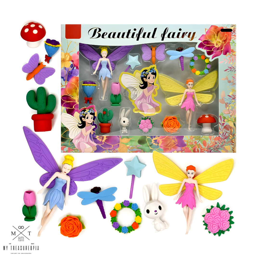 Beautiful Fairy Eraser Set ( Pack Of 13 Erasers )