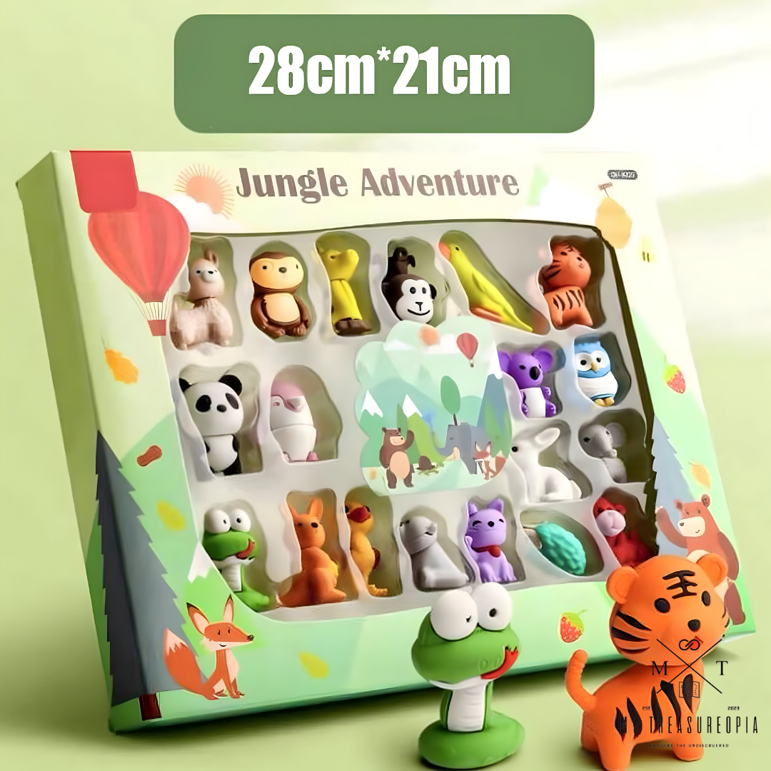 Jungle Adventure Eraser Set ( Pack Of 17 Erasers )