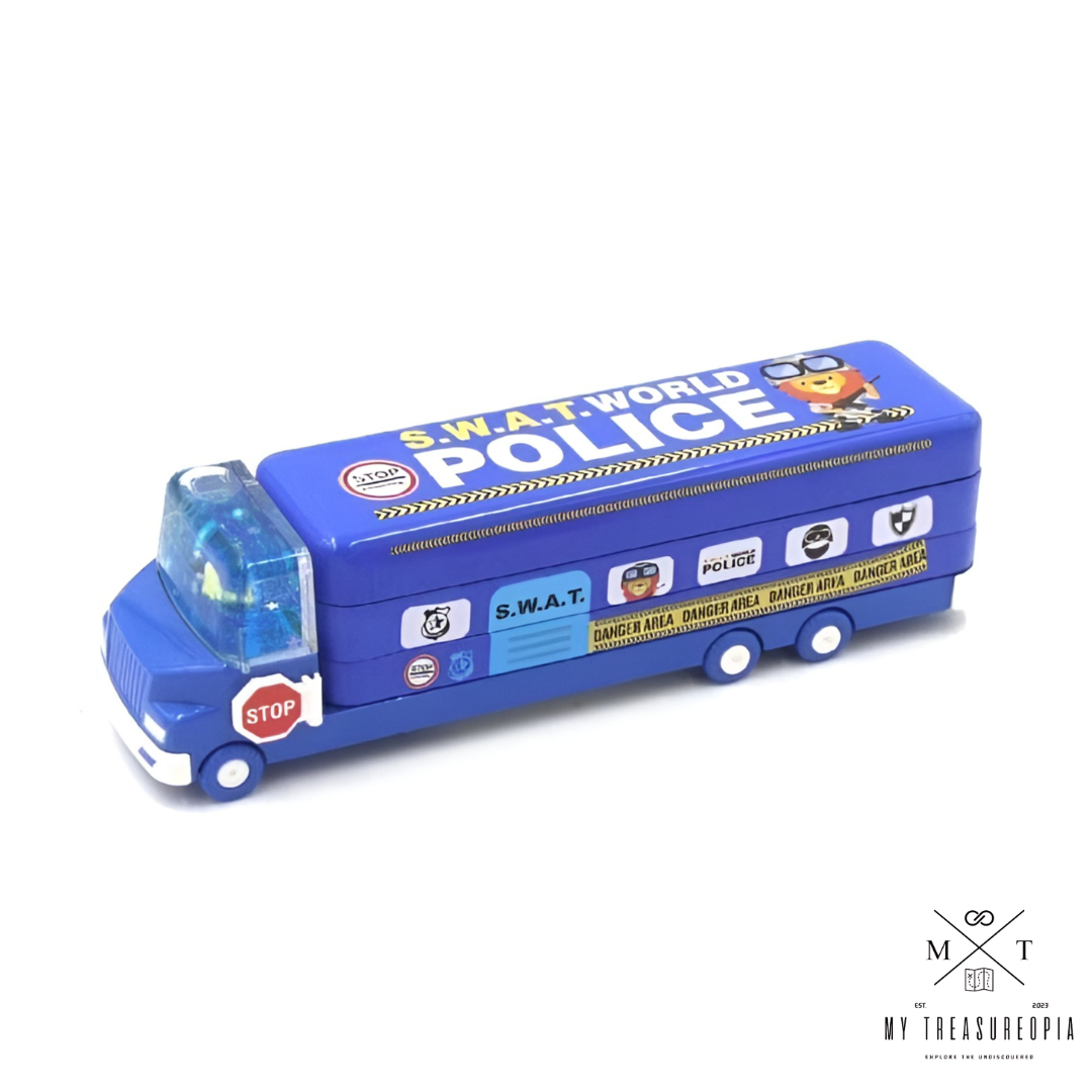 Police Van With Moving Tyres Pencil Box