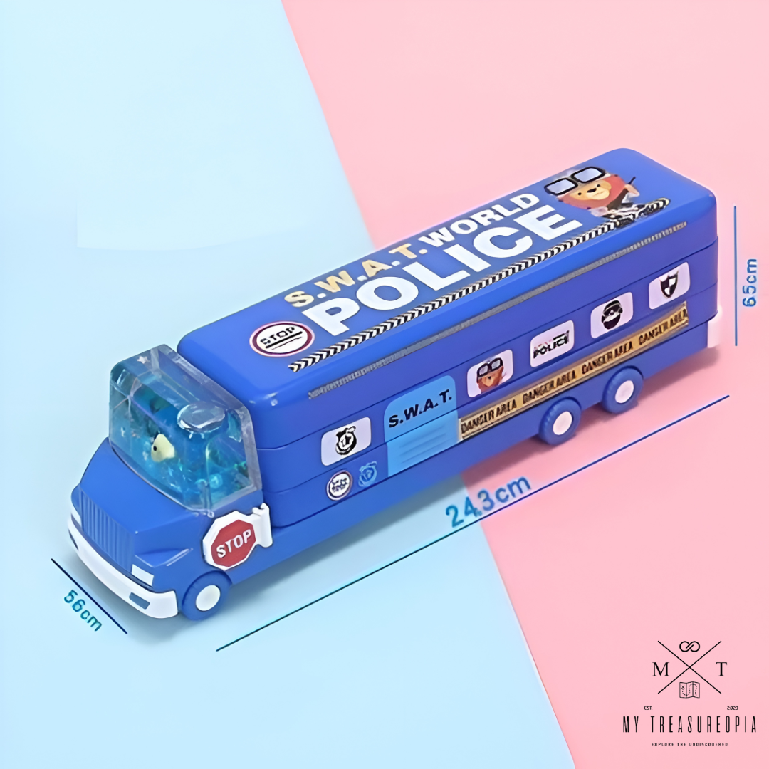 Police Van With Moving Tyres Pencil Box