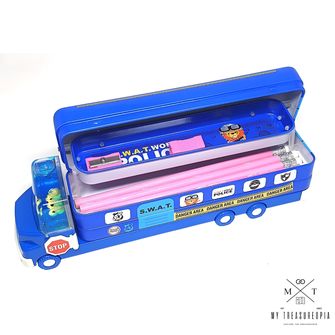 Police Van With Moving Tyres Pencil Box