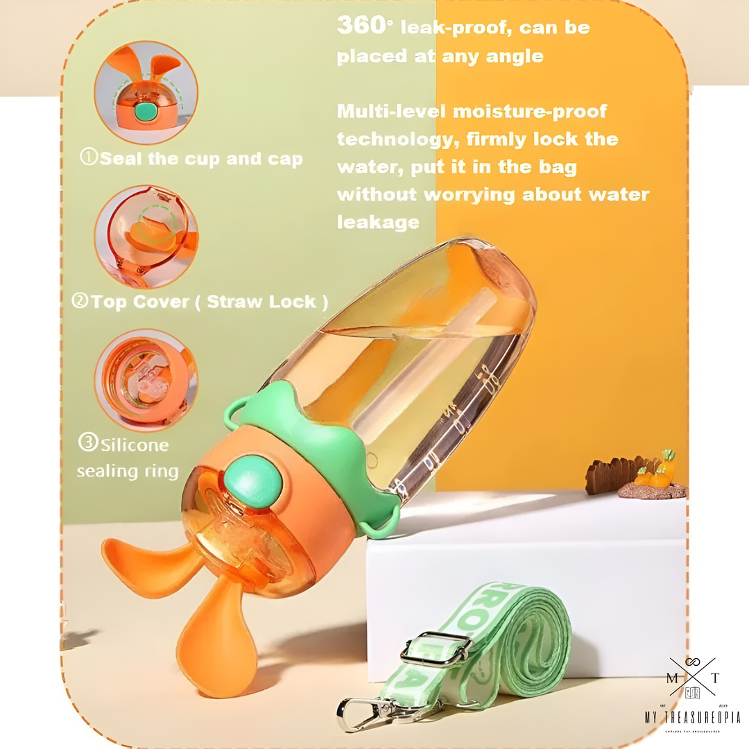 Carrot Bunny Ears Water Bottle - 580ML