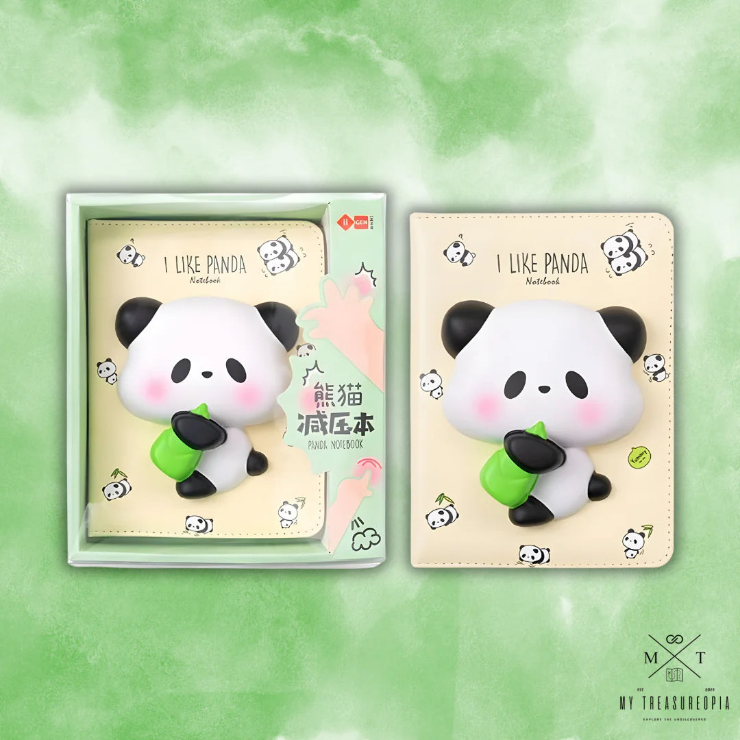 Panda Diary Set ( Squishy Diary & 1 My Panda Gel Pen Set [ Pack Of 6 Pcs ] )