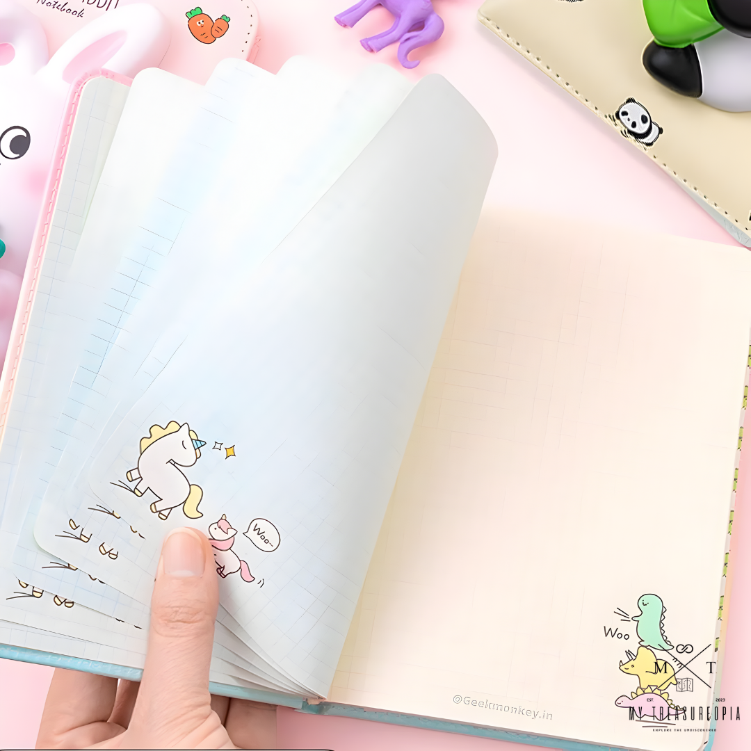 Pink Bunny Diary With Squishy Toy