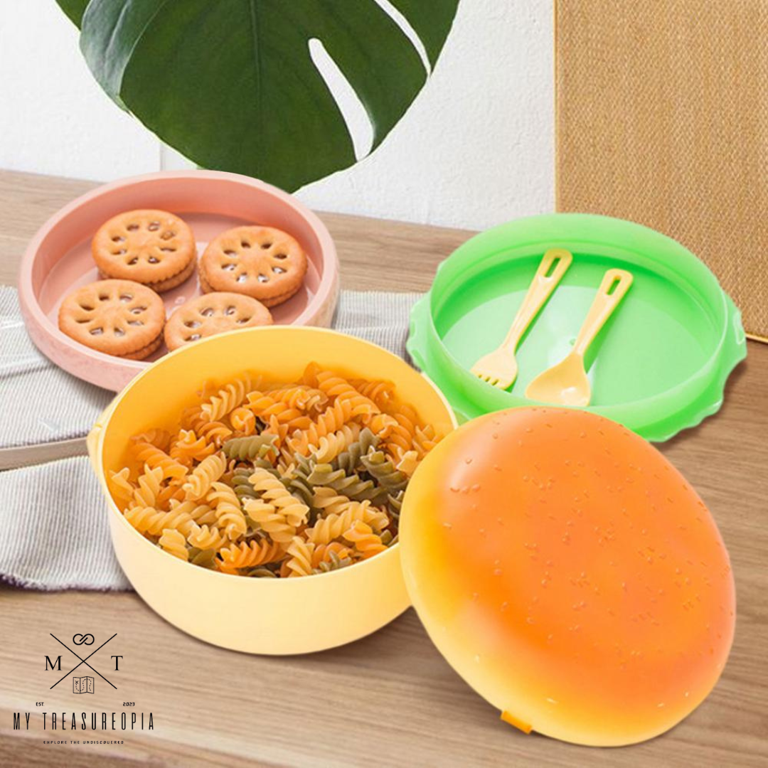 Burger Shape Round Lunch Box